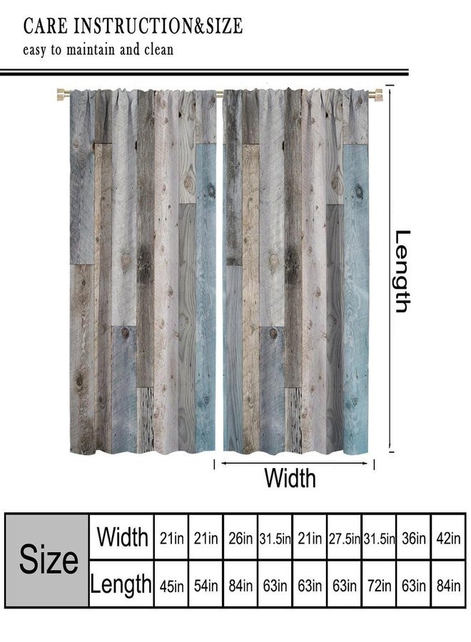 YCness Old Plank Door Curtains Rustic Farmhouse Wooden Cabin Rural Theme Art Printed Window Drapes for Bedroom Living Room Kitchen Decor Fabric Set 2 Panel 42x45 Inch 30% Shading Rate - Image 2